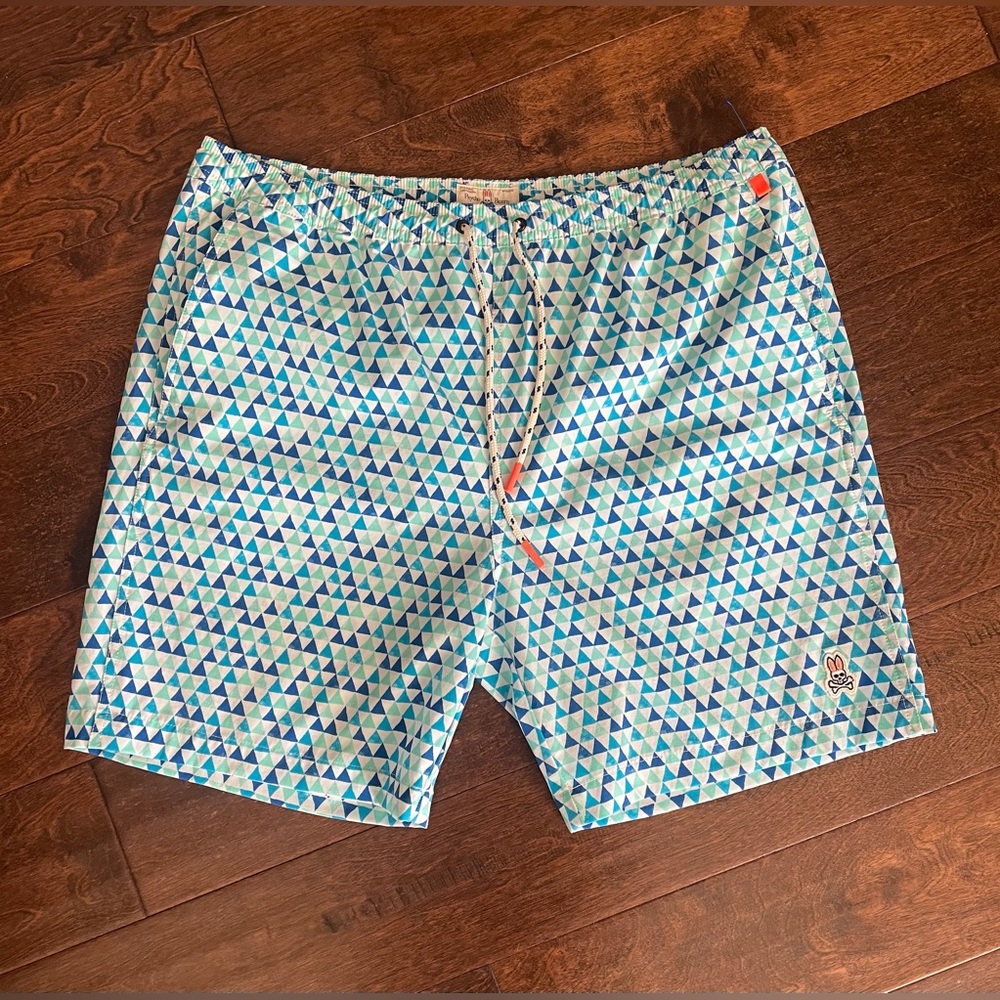 Psycho Bunny Swim Trunks Mens XL Geometric Quick Dry Board Shorts